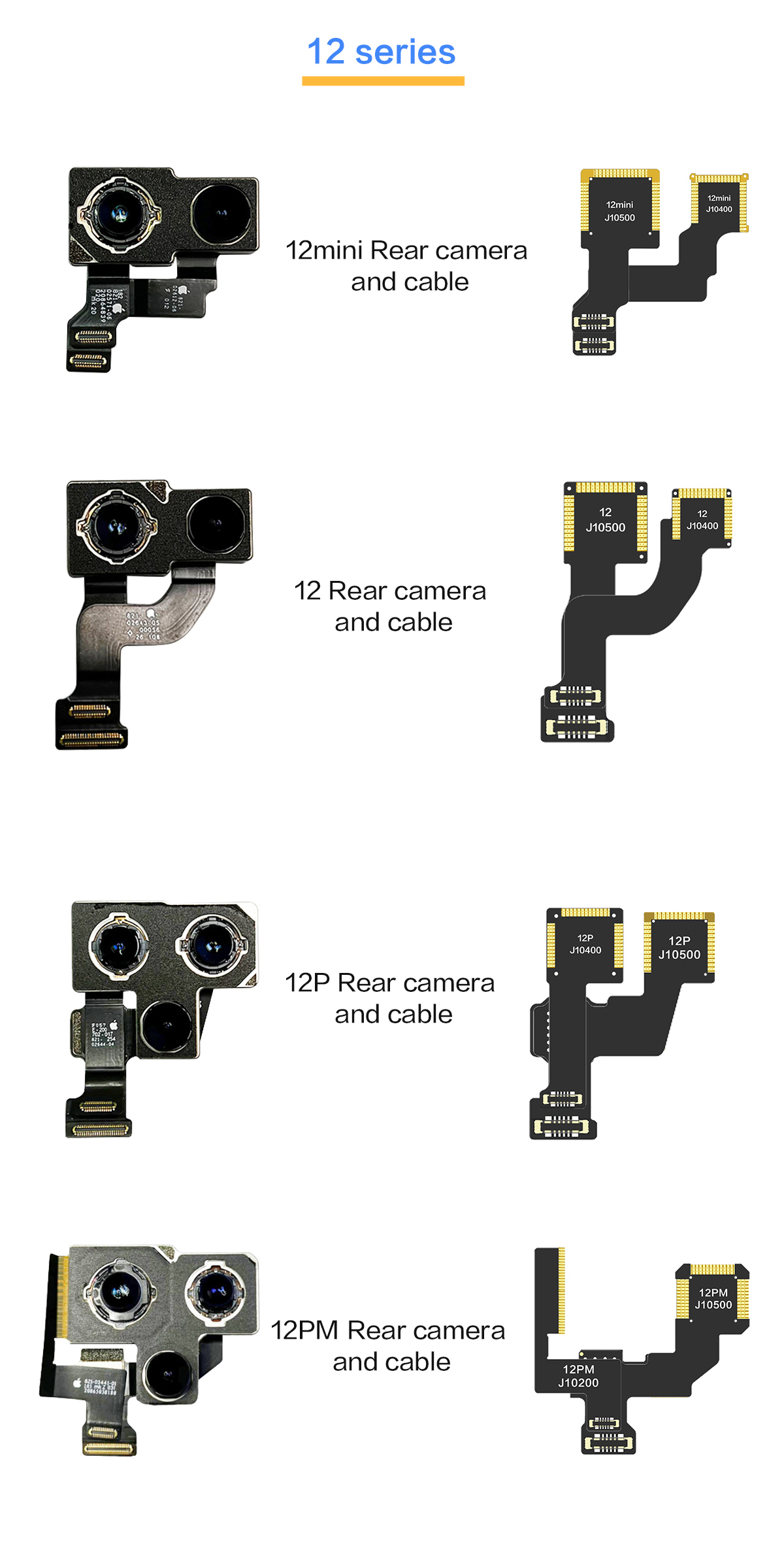 X-12PM rear camera row original appearance, gold plating process, through hole design direct welding(图4)